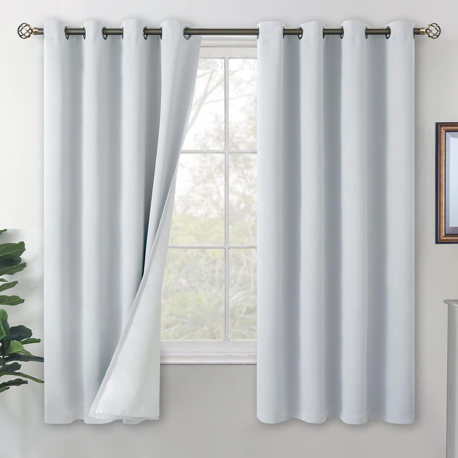 BGment Blackout Curtains for Bedroom 63 Inch Length 2 Panels Set