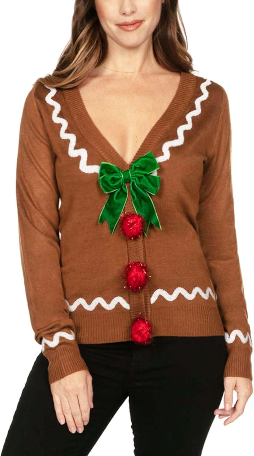 Tipsy Elves Classic Cute Cardigan Ugly Christmas Sweaters for Women