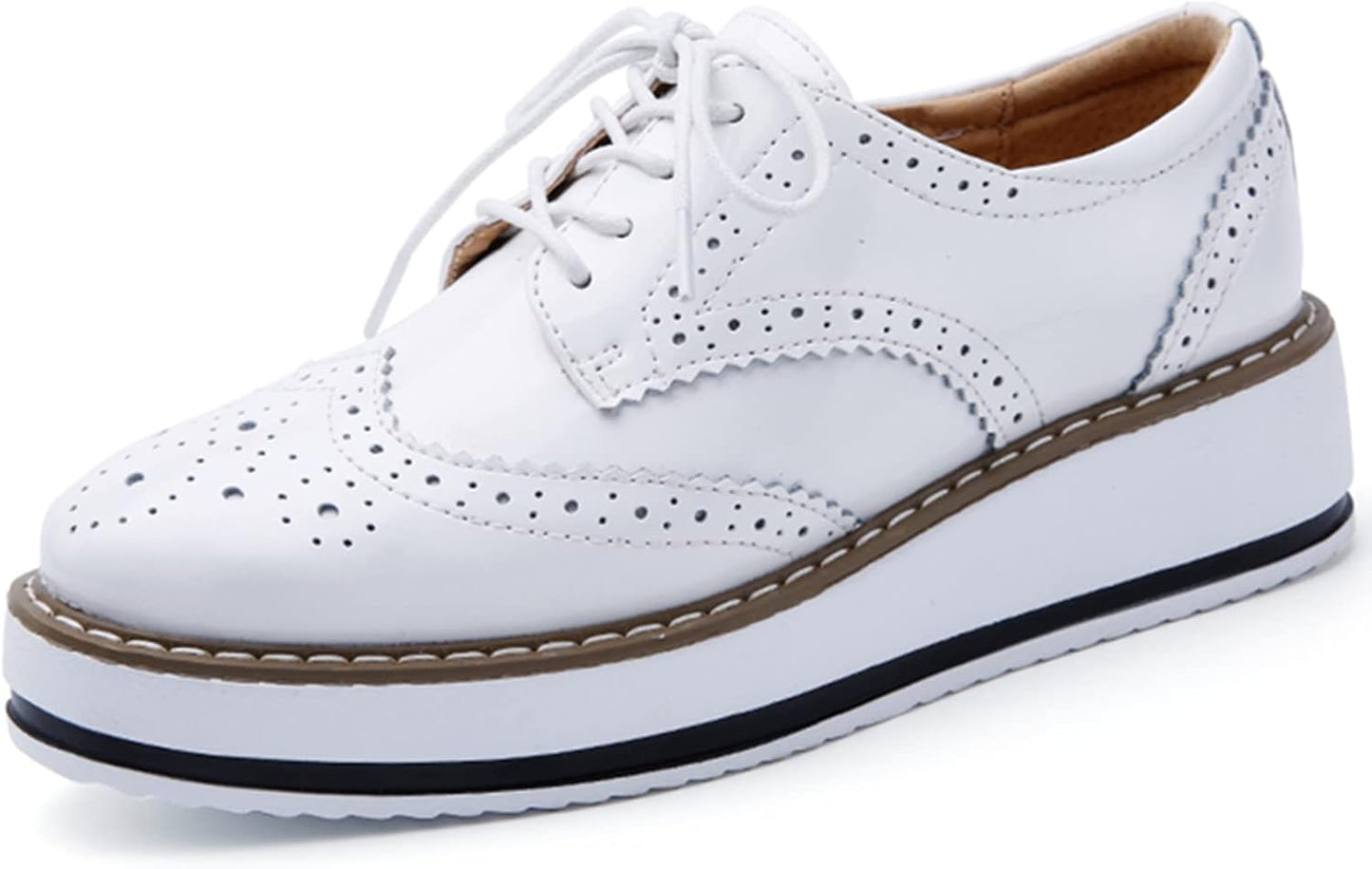 DADAWEN Women's Platform Lace-Up Wingtips Oxfords Shoe Review