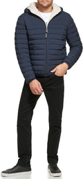 Calvin Klein Men's Lightweight Packable Down Jacket With Fleece Bib