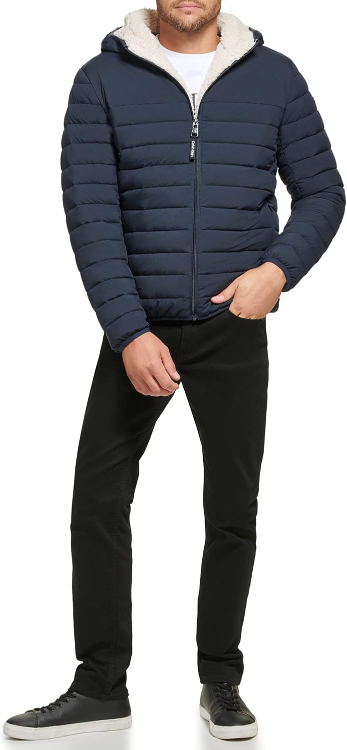 Calvin Klein Men's Lightweight Packable Down Jacket for Comfort