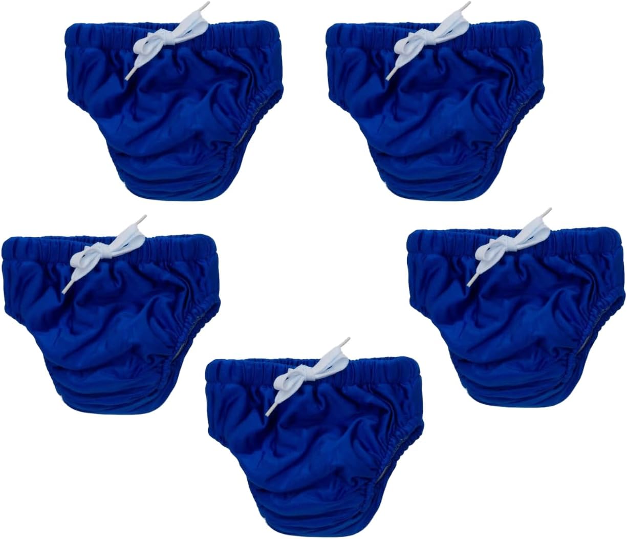 KaWaii Baby Reusable Swim Diapers - Best Fit for Swimming Lessons! Blue Pack of 5