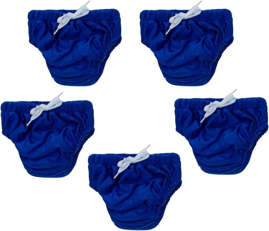 KaWaii Baby Reusable Swim Diapers - Best Fit for Swimming Lessons! Blue Pack of 5