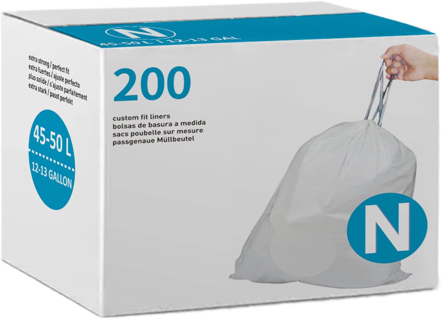 Code N Heavy Duty Drawstring Trash Bags for 11.9-13.2 Gallon Cans
