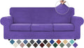 Velvet High Stretch Couch Covers for 3 Cushion Sofa - Plush Protection
