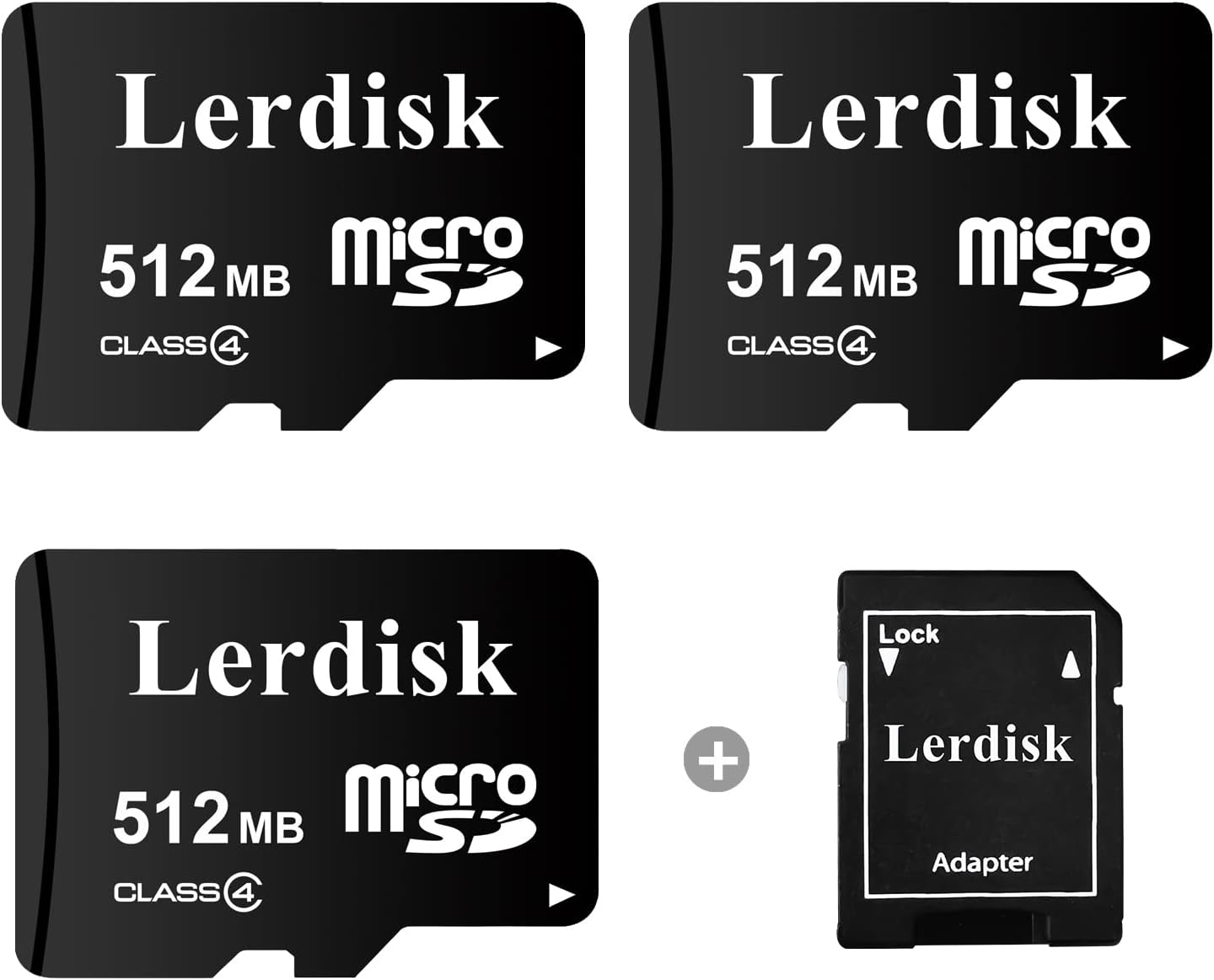 3-Pack Lerdisk 0.5GB Micro SD Cards - Ideal for MP3 & Basic Phones