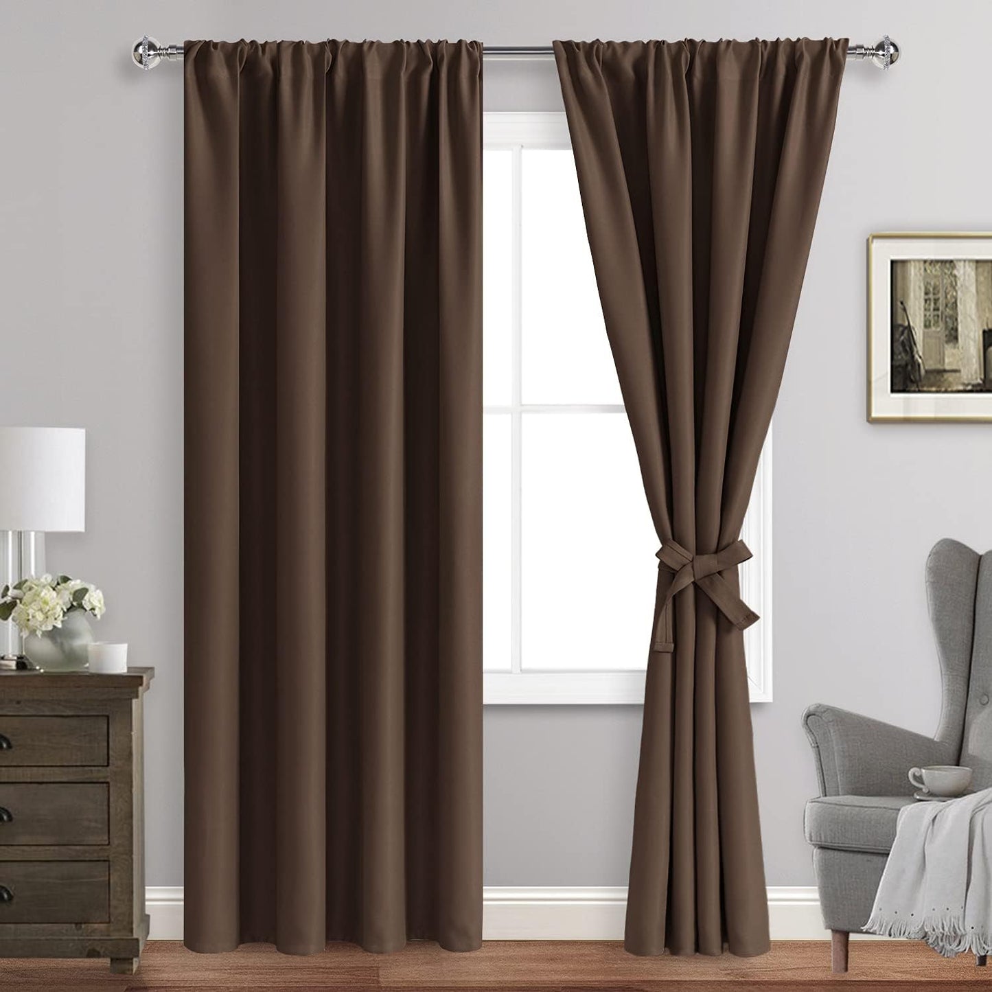 JIUZHEN Blackout Curtains for Bedroom - Thermal Insulated Panels