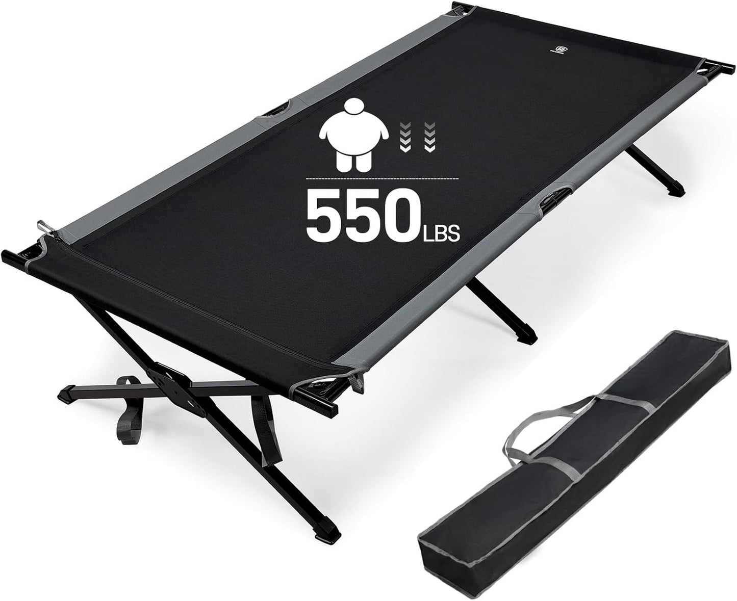 Ultimate Comfort: EVER ADVANCED XXL Camping Cot- 550 lbs Support