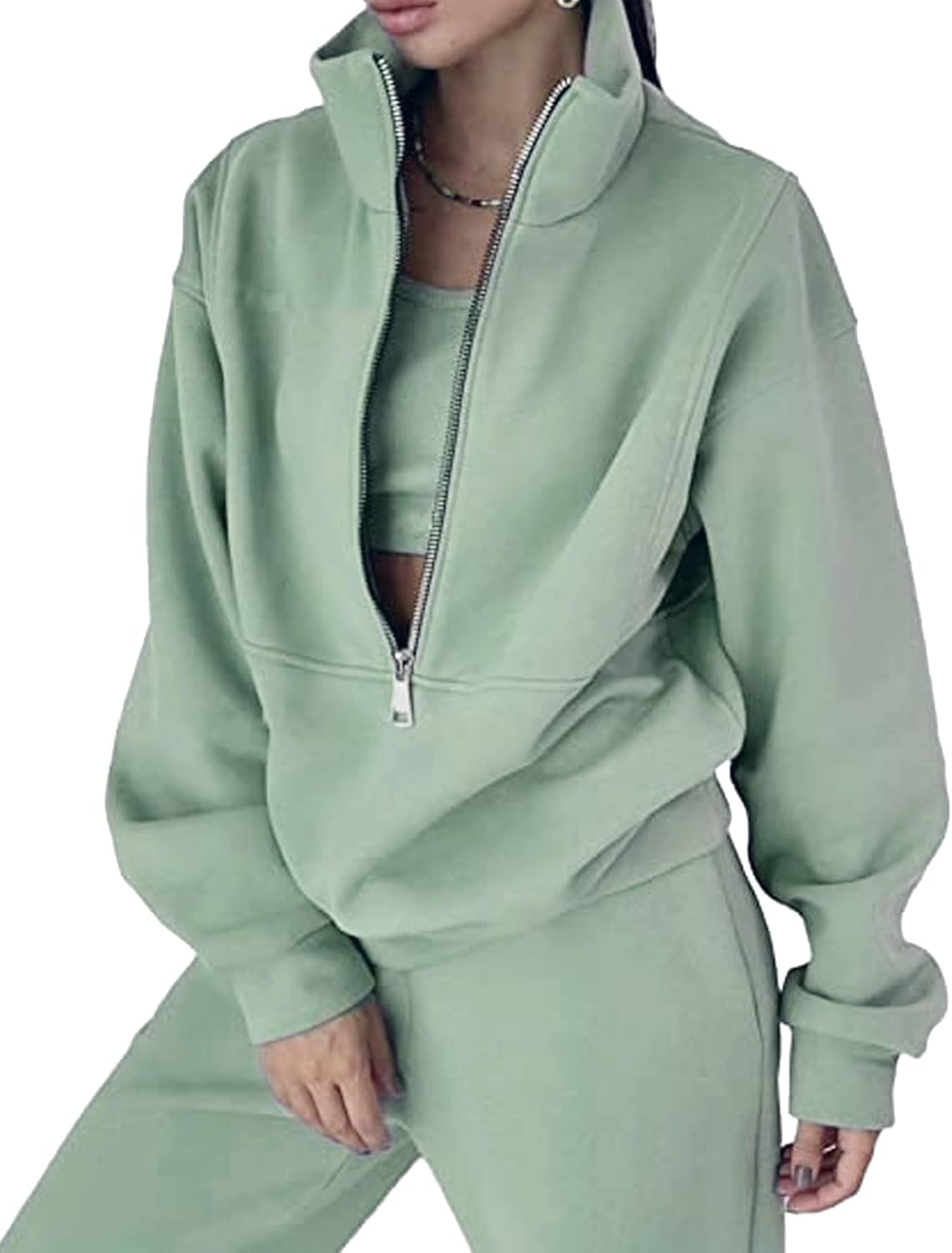 Eisctnd Womens Fleece 2 Piece Sweatsuit Lounge Set for Fall