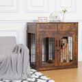 Dog Crate Furniture with Double Drawers for Large Dogs