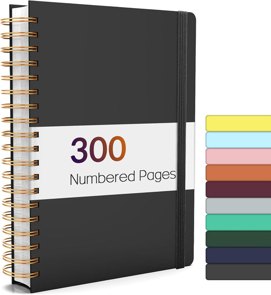 Forvencer B5 Lined Spiral Journal - 300 Numbered Pages, 100GSM Paper