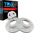 TRQ Front Performance Brake Rotors Set - Cross Drilled & Slotted Fit