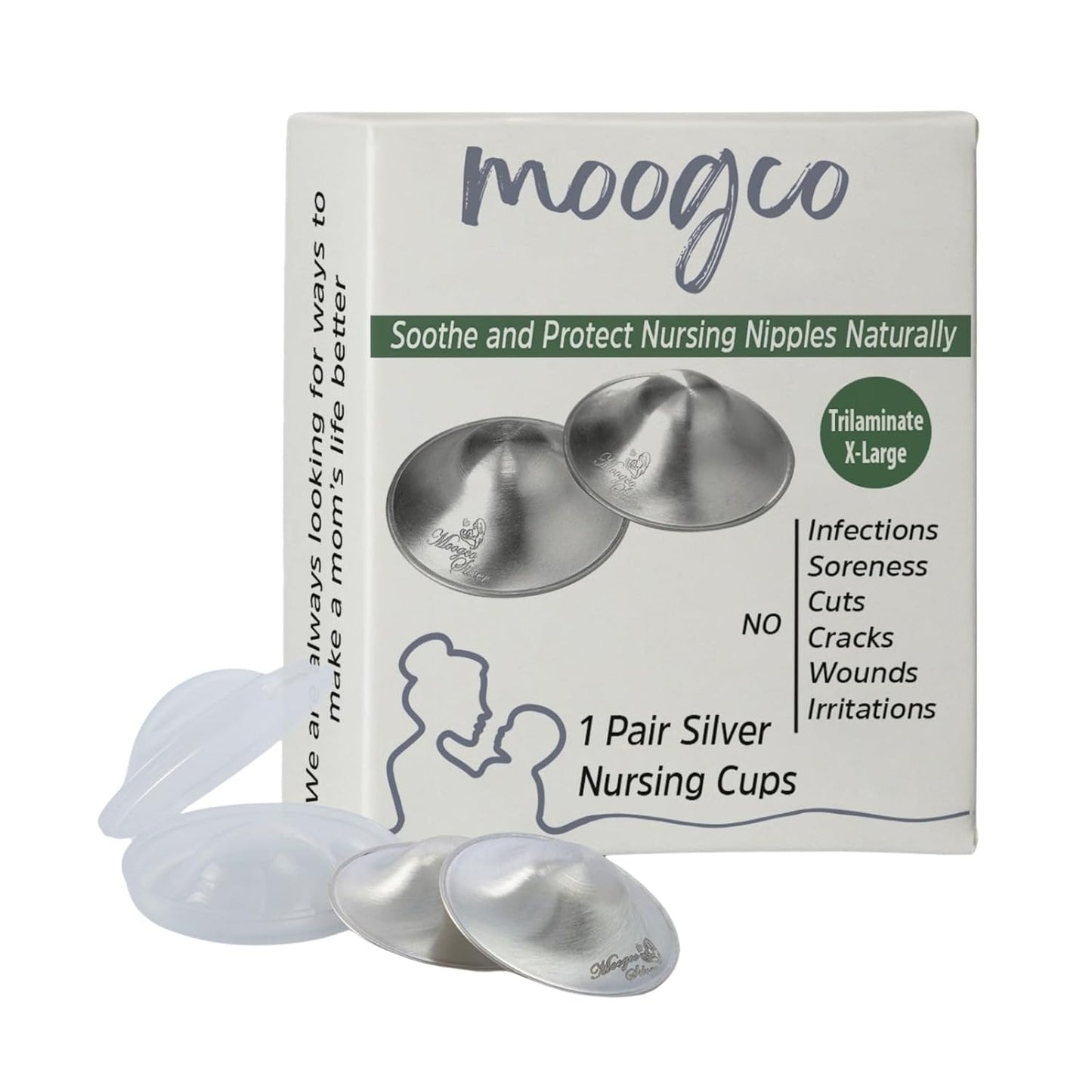 The Original Silver Nursing Cups - 999k Nipple Shields for Moms