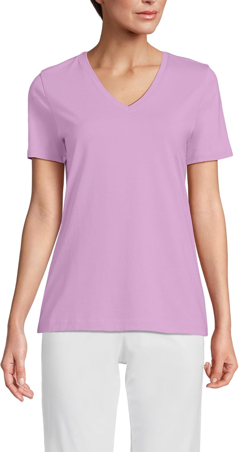 Relaxed Supima Cotton V-Neck T-Shirt for Women - Soft Comfort