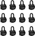 40mm Padlock with Key 12 Pack - Weatherproof Heavy Duty Security
