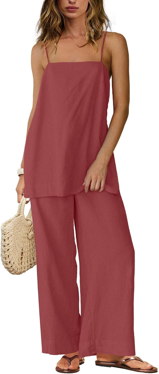 Yanekop Linen Sets for Women: Chic Summer 2 Piece Outfits