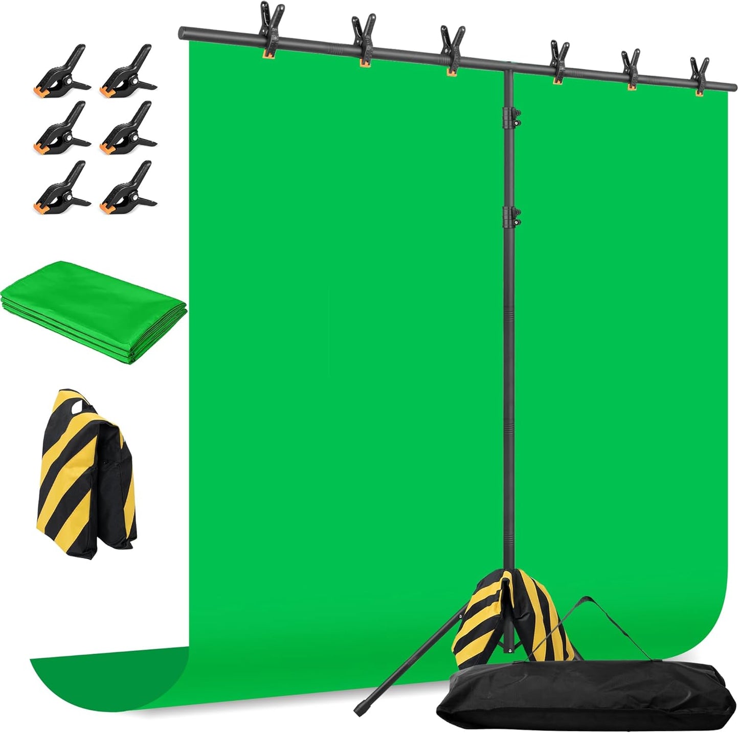 Portable Green Screen Backdrop with Stand for Video and Zoom