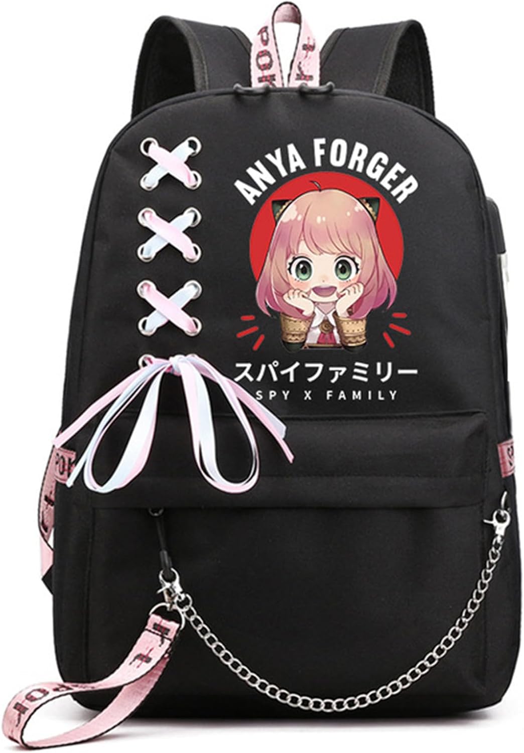 ISaikoy Anime Anya Forger Backpack with USB Port for School