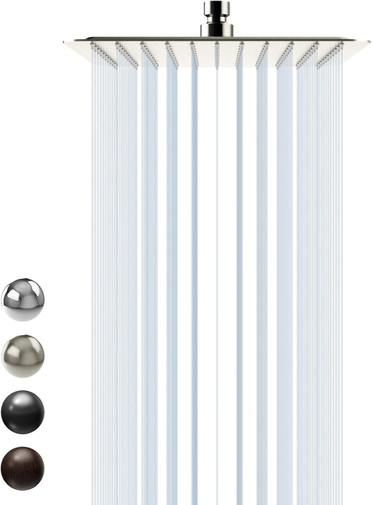 10 Inch Rain Shower Head with High Pressure and Adjustable Angles