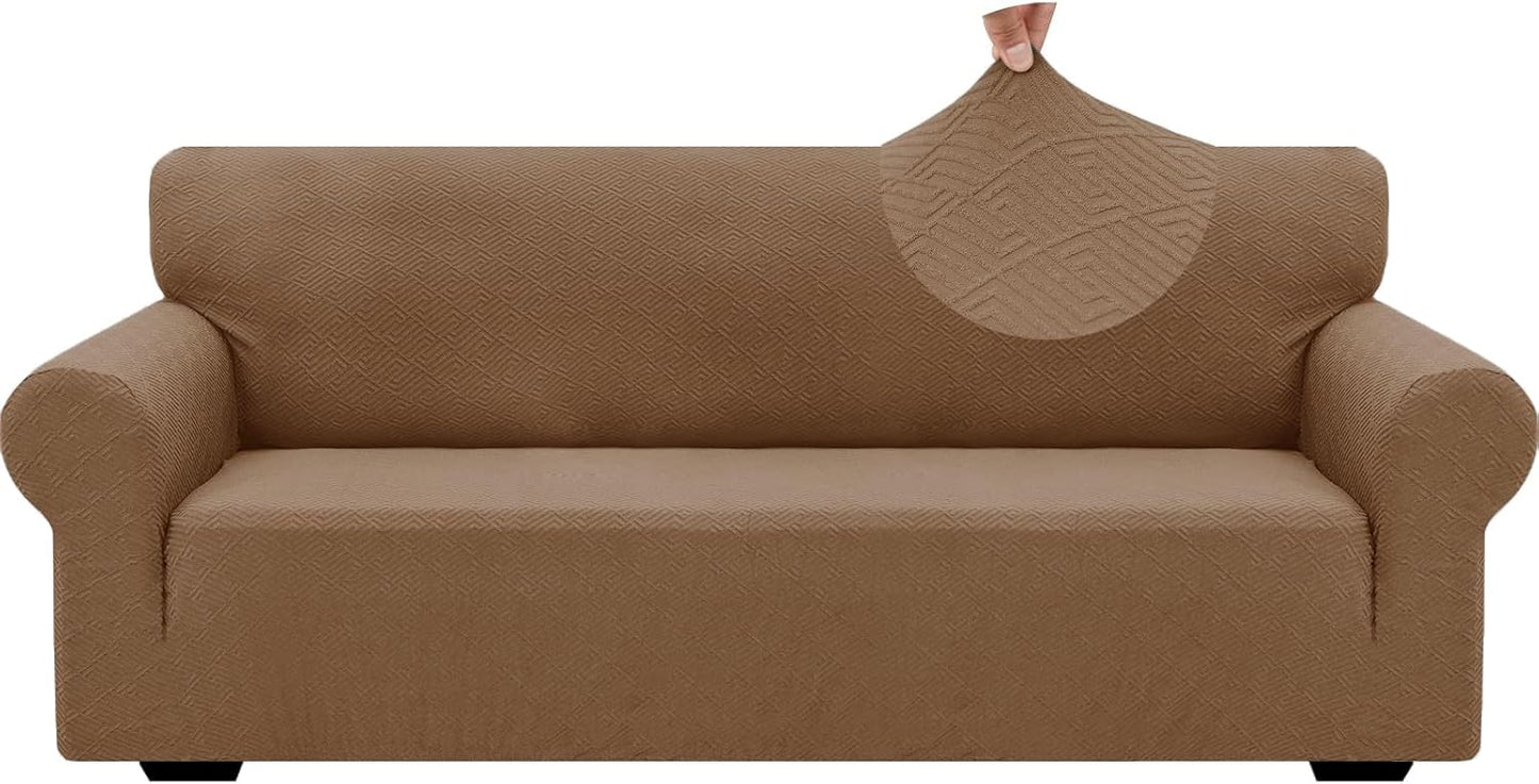 High Stretch Jacquard Couch Covers for 3 Cushion Sofa Protector