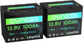 12V 100Ah Mini LiFePO4 Battery 2 Pack Group 24 - Compact Power