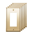 Decorator Switch Metal Wall Plate Polished Brass 1-Gang - 5 Pack