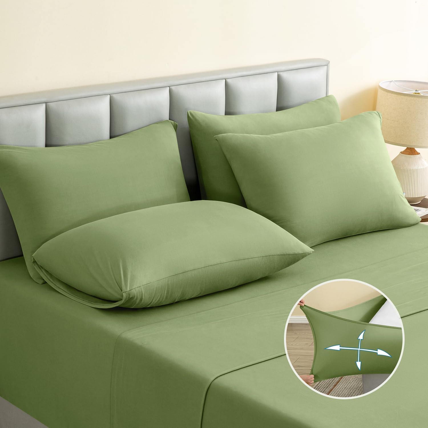 BYSURE Jersey Knit King Size Sheets Set for Ultimate Comfort