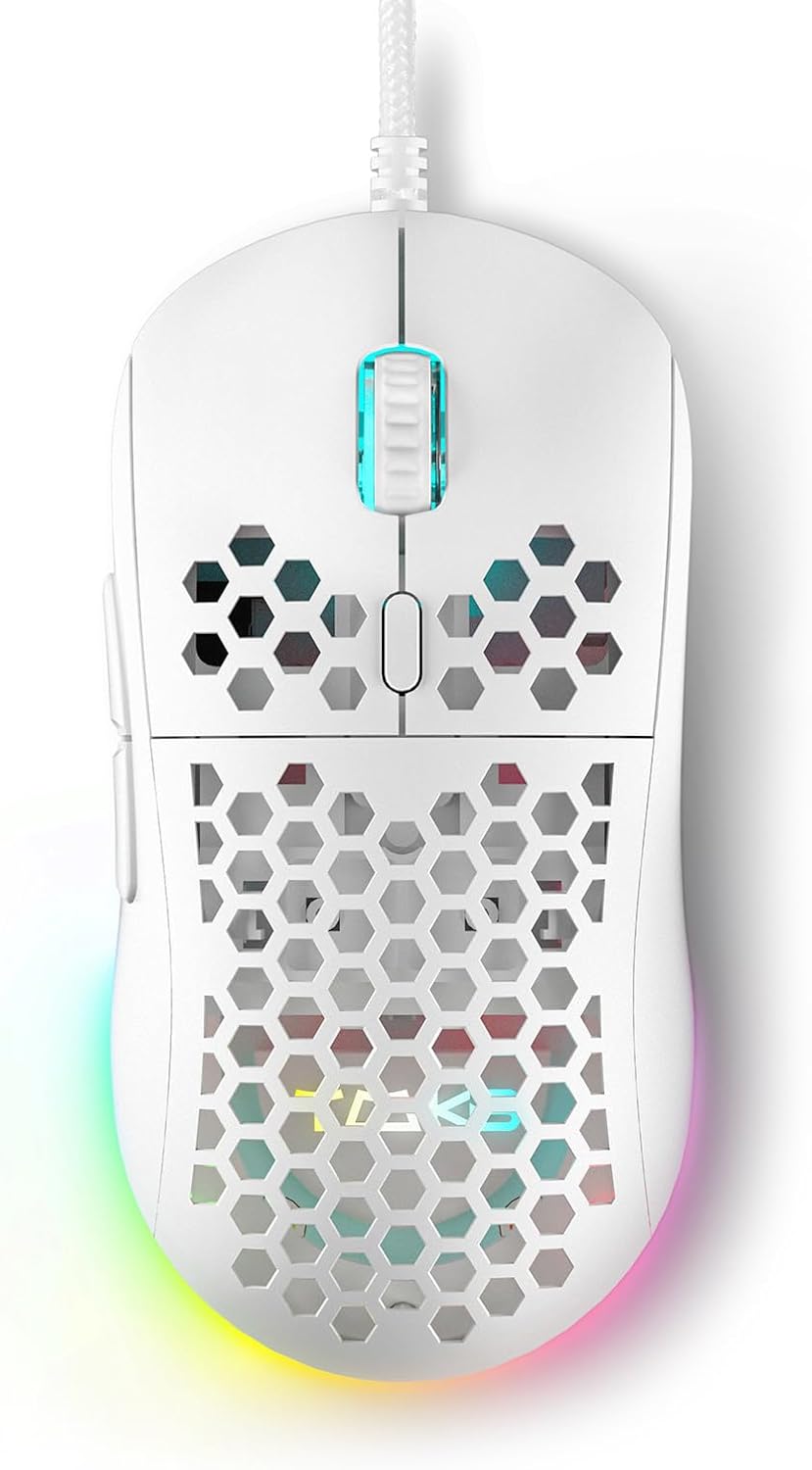 DIERYA M1SE Honeycomb Gaming Mouse: 12800 DPI, RGB, Macros