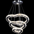 Modern 3 Ring Heart Chandelier Crystal LED Pendant Lighting
