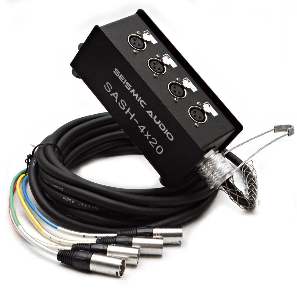 4 Channel XLR Send Sub Snake Cable - 20 Feet for Clear Sound