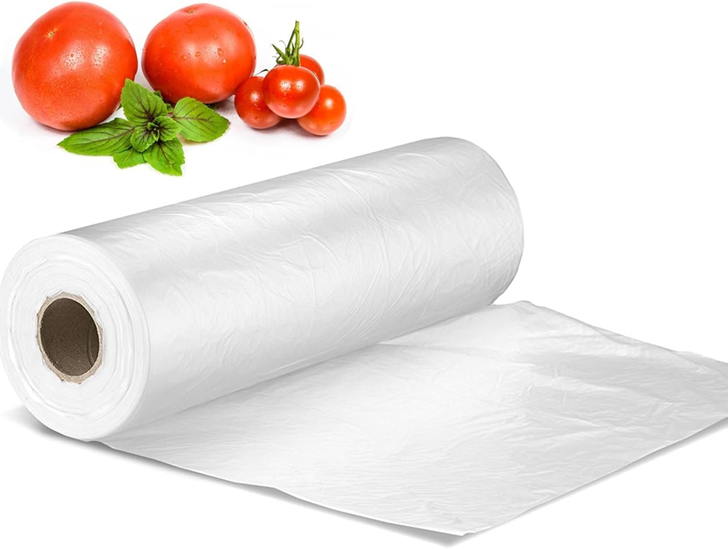 12 X 16 Plastic Produce Bags on a Roll for Grocery Storage