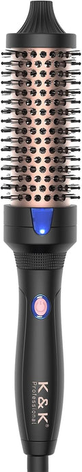 K&K Heated Curling Brush 1.5 in Ceramic Tourmaline Ionic - Volumizing