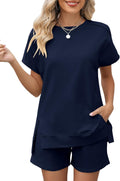 LOMON Womens 2 Piece Summer Loungewear Set - Comfortable (Style 8C4W)