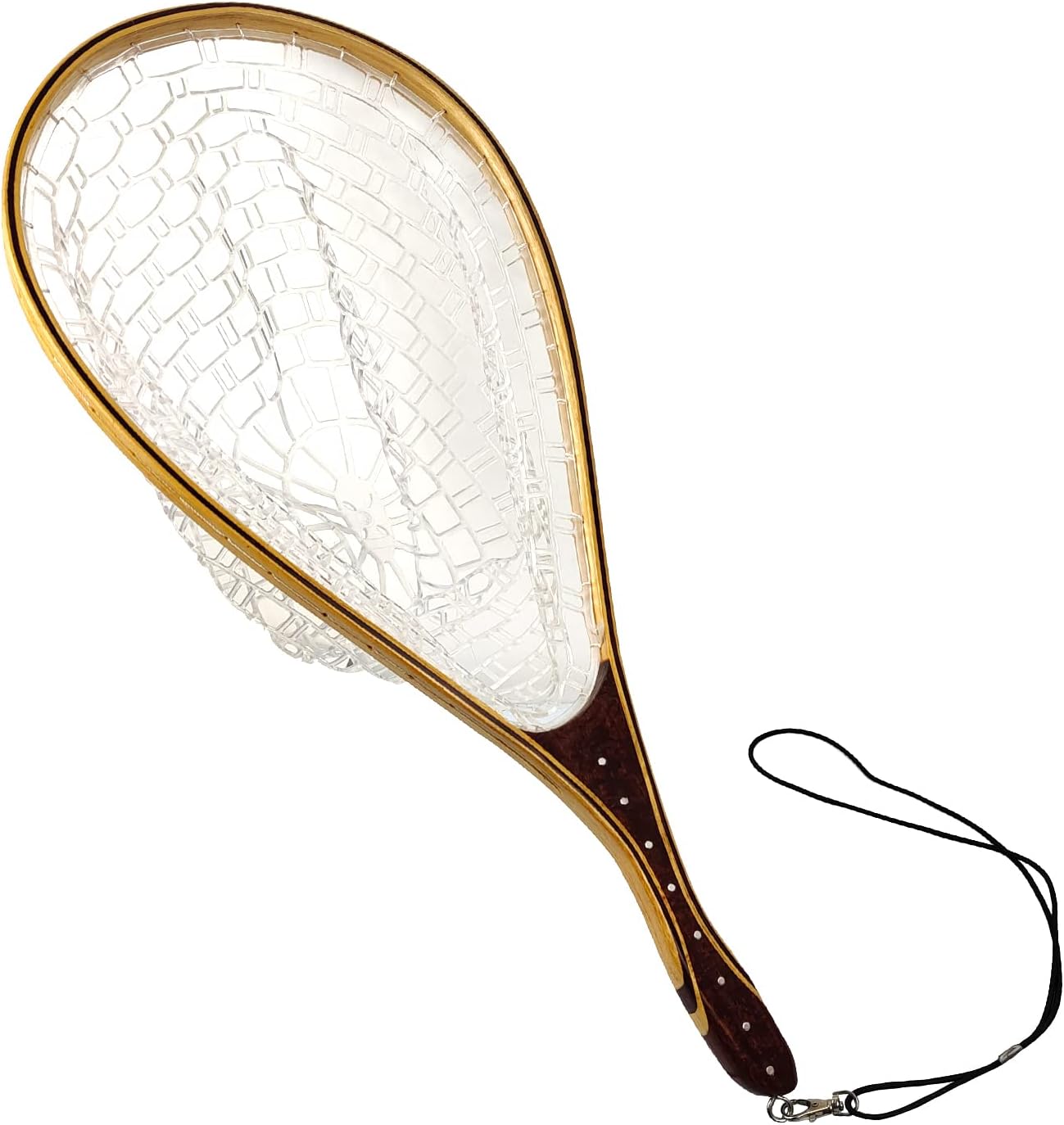 Aventik Wooden Fly Fishing Net - Ghost Mesh for Catch & Release