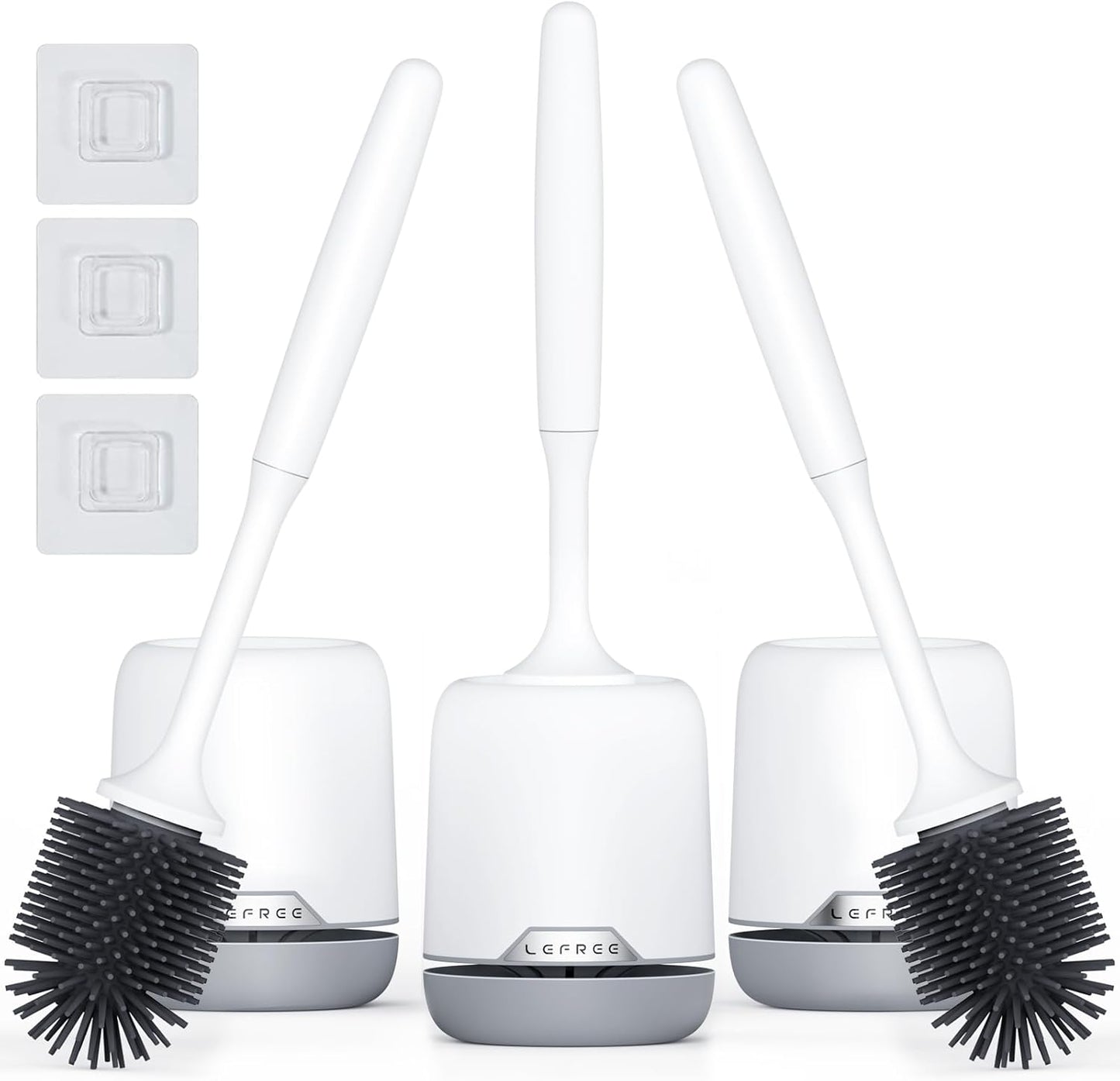 Lefree Silicone Toilet Brush Set with Ventilated Holder for Cleaning