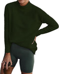 BTFBM Women Cozy Long Sleeve Turtleneck Sweater - Soft Ribbed Knit