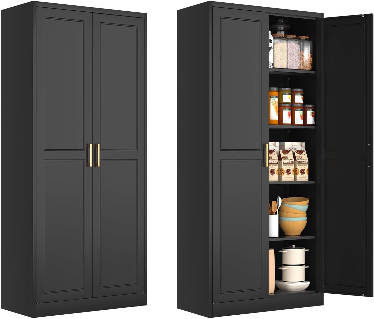 71 Inch Tall Metal Pantry Cabinet for Stylish Kitchen Storage
