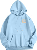 Hoodies for Women Graphic Sweatshirt Pink Palm Puff Hoodie Oversized