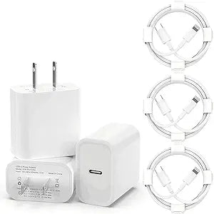 3 Pack iPhone 14 13 Fast Charger with 6FT Lightning Cables