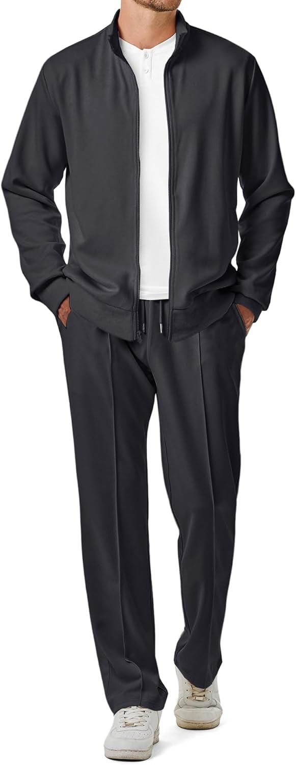 JMIERR Men's Sweatsuit Tracksuit Full Zip Casual Jogging Set