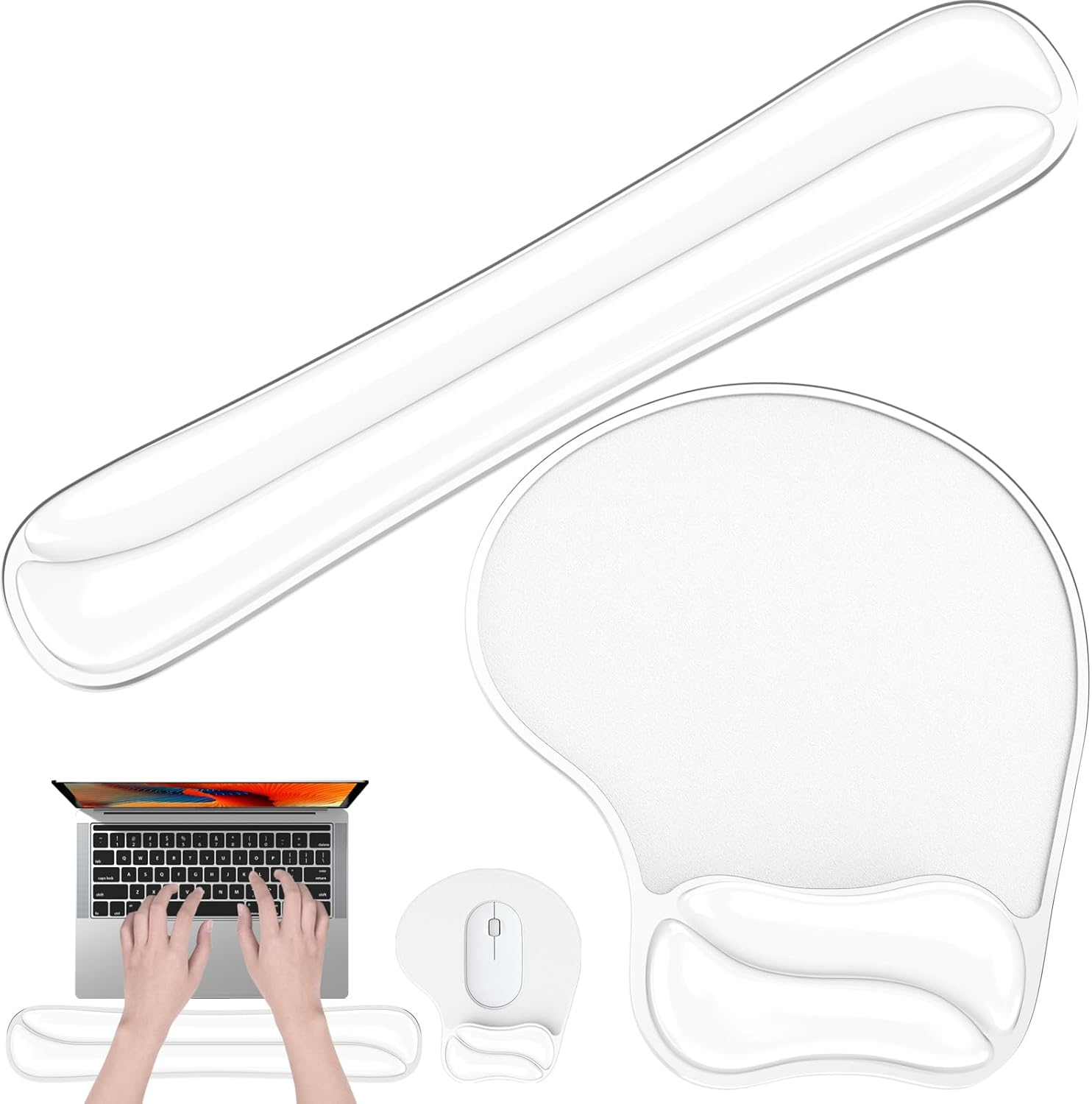 Ergonomic Gel Mouse Pad & Keyboard Wrist Rest Set for Comfort