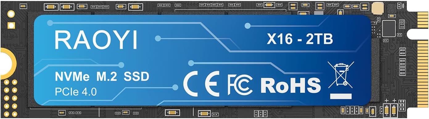 RAOYI 2TB NVMe Internal SSD for Gaming and Content Creation