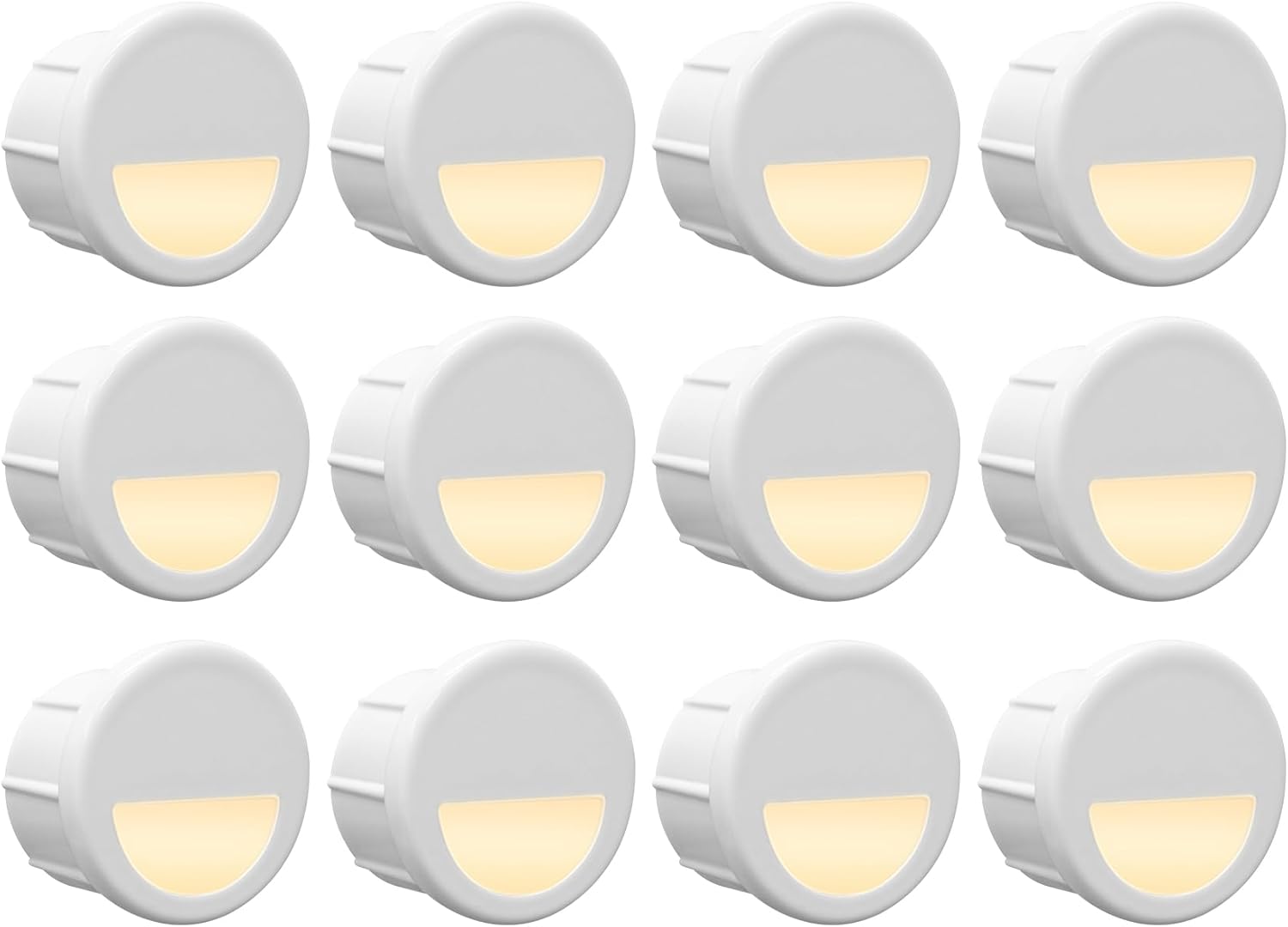 GKOLED 12 Pack Recessed Low Voltage Mini LED Step Lights