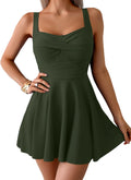 One Piece Swimdress Swimsuit for Women - Flattering Tummy Control