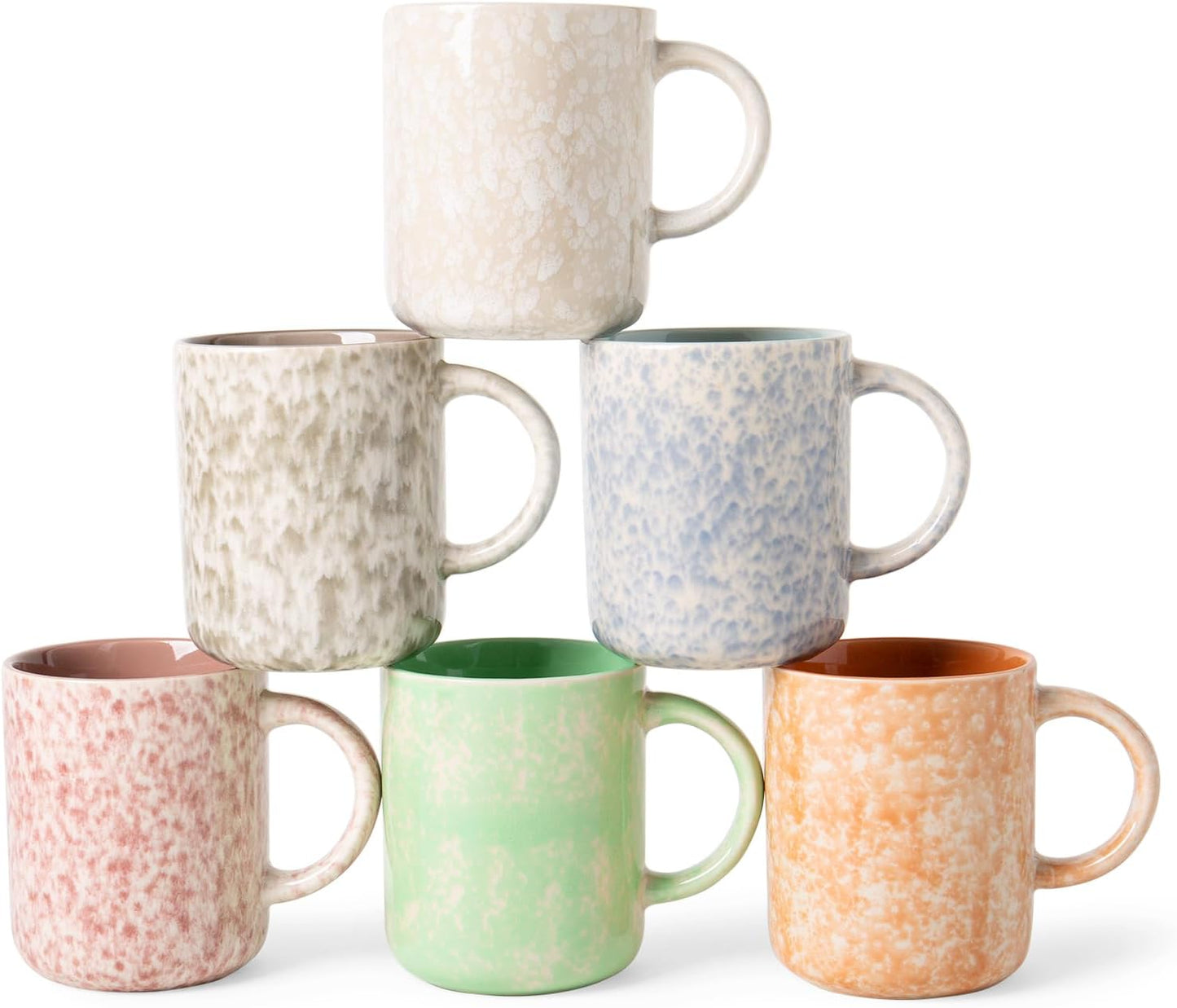 17 OZ Coffee Mugs Set of 6 for Tea, Latte, and Cocoa