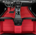 Luxury Leather Car Floor Mats Custom Full Coverage - Streak Pure red