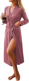 Ekouaer Women Kimono Robe Full Length Knit Bathrobe - Lightweight fit