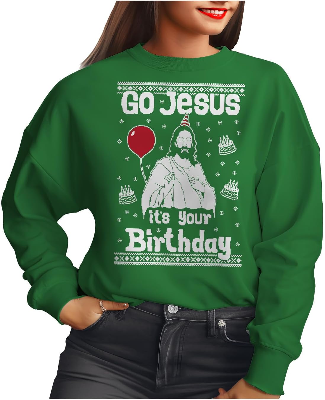 Christmas Cheer Ugly Sweatshirt - Women's Festive Fun