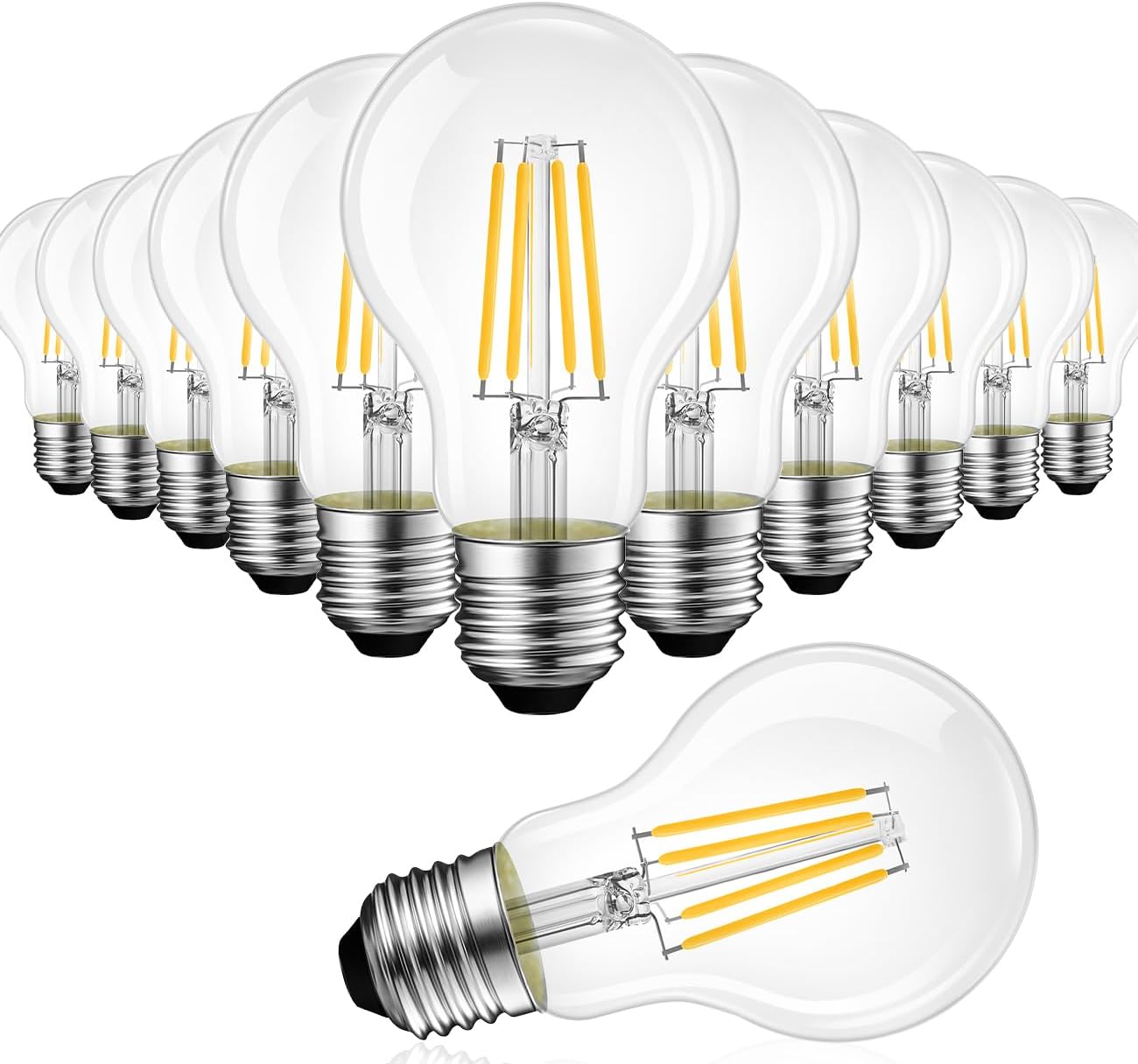 LVWIT A19 LED Vintage Filament Bulb Dimmable 7W E26 Base