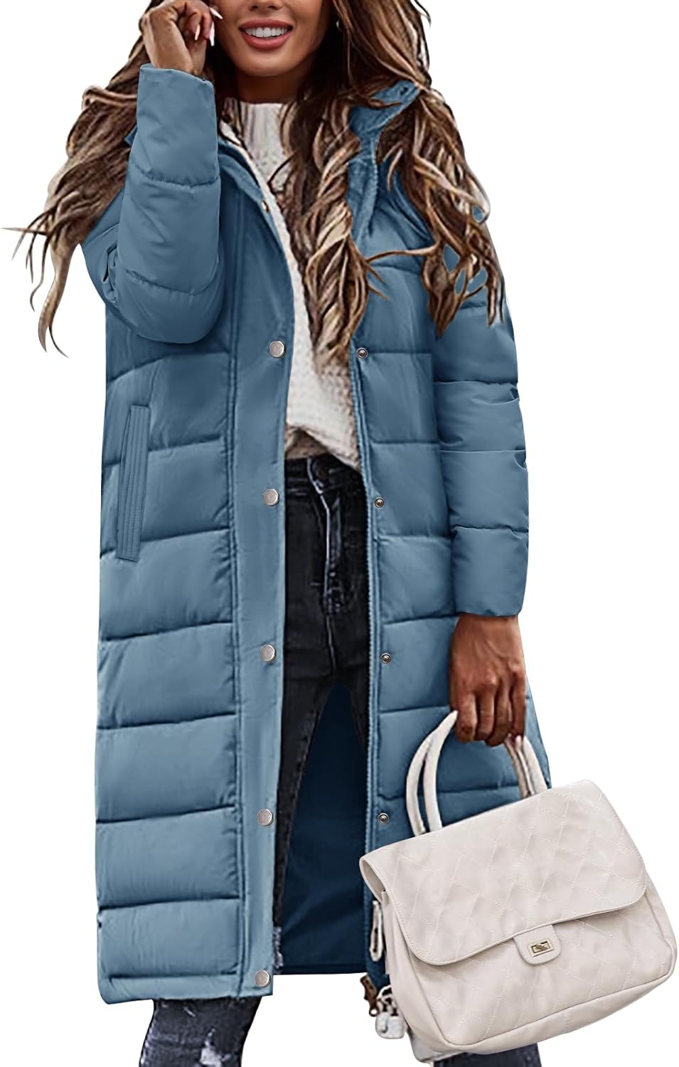 Womens Winter Long Puffer Coat for Cold Weather Comfort